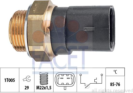 FACET 7.5287 - Термовыключатель, вентилятор радиатора / кондиционера autospares.lv