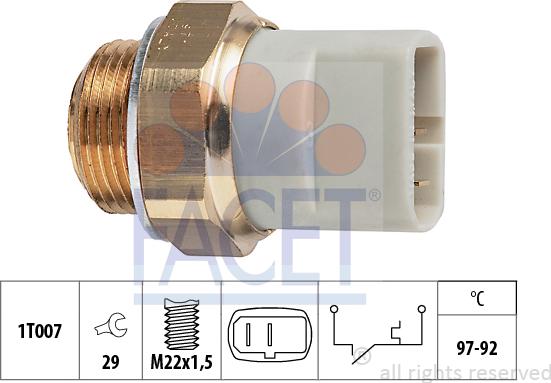 FACET 7.5279 - Термовыключатель, вентилятор радиатора / кондиционера autospares.lv
