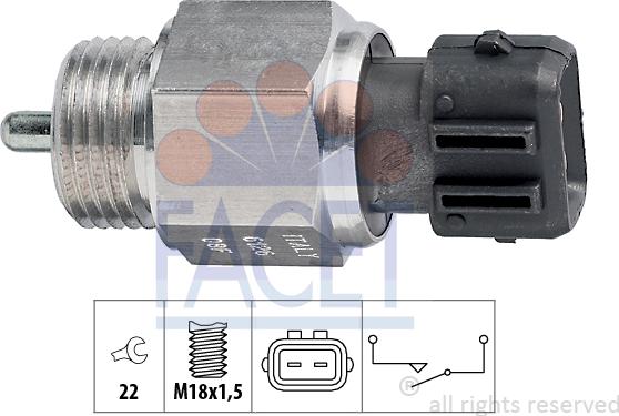 FACET 7.6126 - Датчик, переключатель, фара заднего хода autospares.lv