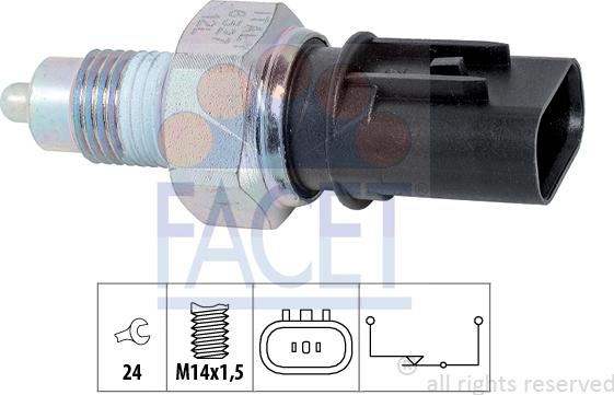 FACET 7.6327 - Датчик, переключатель, фара заднего хода autospares.lv