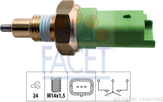 FACET 7.6245 - Датчик, переключатель, фара заднего хода autospares.lv