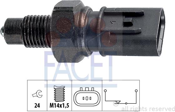 FACET 7.6235 - Датчик, переключатель, фара заднего хода autospares.lv