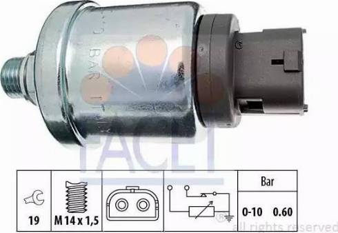 FACET 7.0659 - Датчик, давление масла autospares.lv