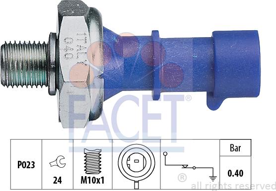 FACET 7.0183 - Датчик, давление масла autospares.lv