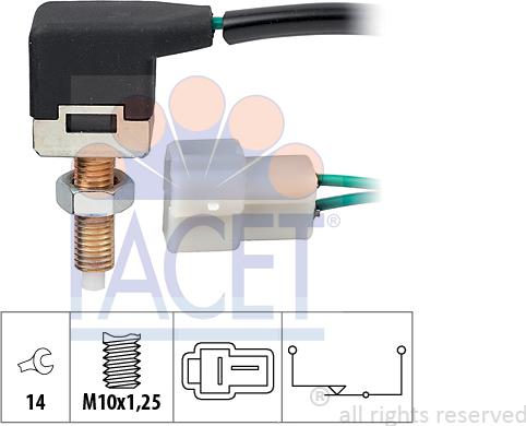 FACET 7.1057 - Выключатель стоп сигнала / сцепления autospares.lv