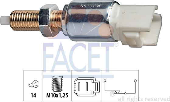 FACET 7.1062 - Выключатель стоп сигнала / сцепления autospares.lv