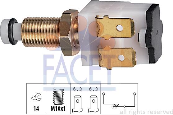 FACET 7.1009 - Выключатель стоп сигнала / сцепления autospares.lv