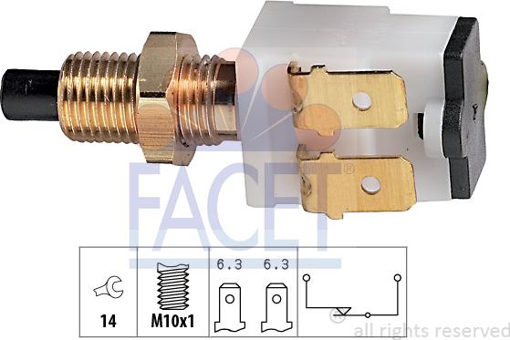 FACET 7.1008 - Выключатель стоп сигнала / сцепления autospares.lv