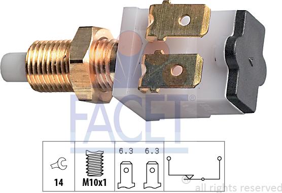 FACET 7.1007 - Выключатель стоп сигнала / сцепления autospares.lv