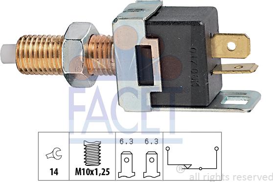 FACET 7.1017 - Выключатель стоп сигнала / сцепления autospares.lv