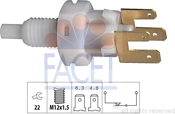 FACET 7.1083 - Выключатель стоп сигнала / сцепления autospares.lv