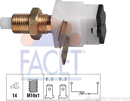 FACET 7.1020 - Выключатель стоп сигнала / сцепления autospares.lv