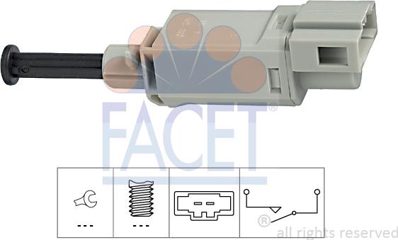 FACET 7.1152 - Выключатель, привод сцепления (Tempomat) autospares.lv