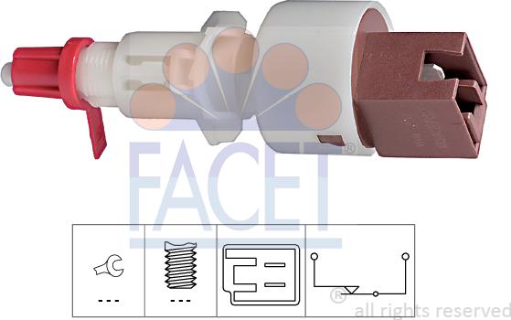 FACET 7.1157 - Выключатель, привод сцепления (Tempomat) autospares.lv