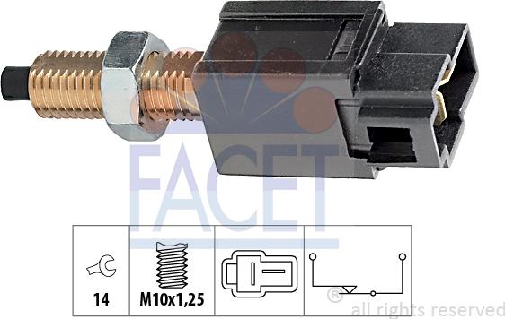 FACET 7.1169 - Выключатель стоп сигнала / сцепления autospares.lv