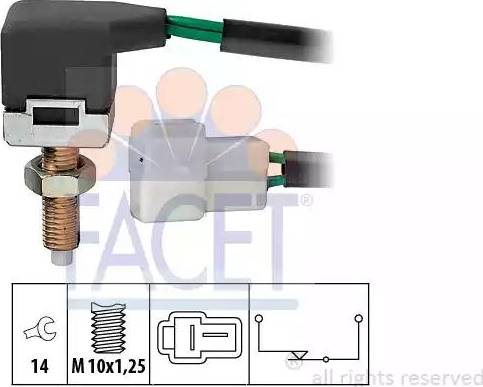 FACET 7.1168 - Выключатель стоп сигнала / сцепления autospares.lv
