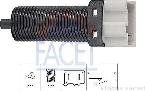 FACET 7.1115 - Выключатель, привод сцепления (Tempomat) autospares.lv