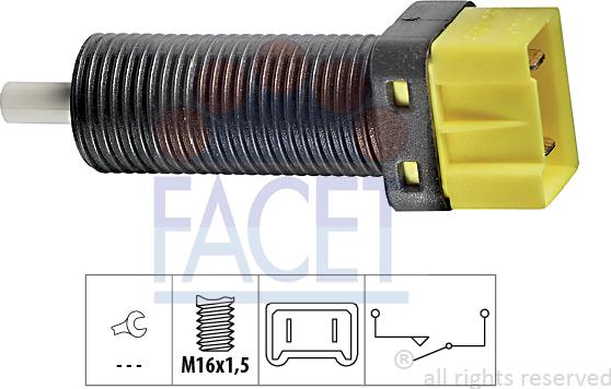 FACET 7.1134 - Выключатель, привод сцепления (Tempomat) autospares.lv