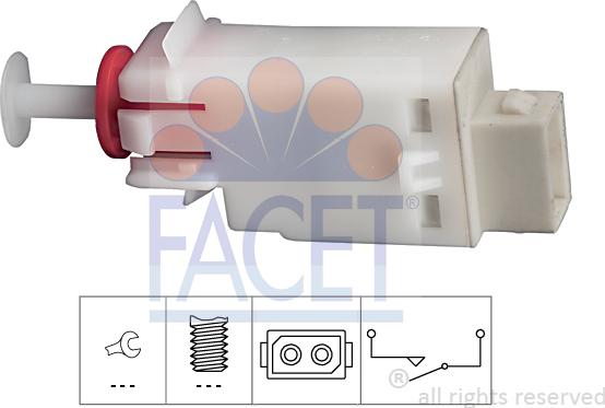 FACET 7.1123 - Выключатель, привод сцепления (Tempomat) autospares.lv