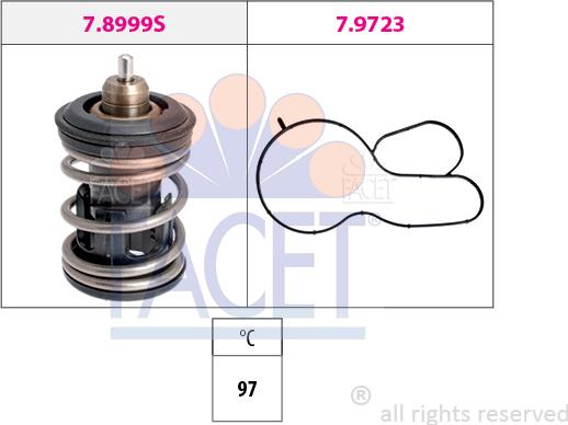 FACET 7.8999 - Термостат охлаждающей жидкости / корпус autospares.lv