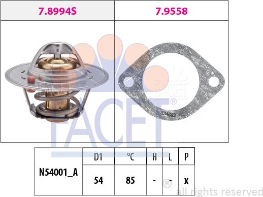 FACET 7.8994 - Термостат охлаждающей жидкости / корпус autospares.lv