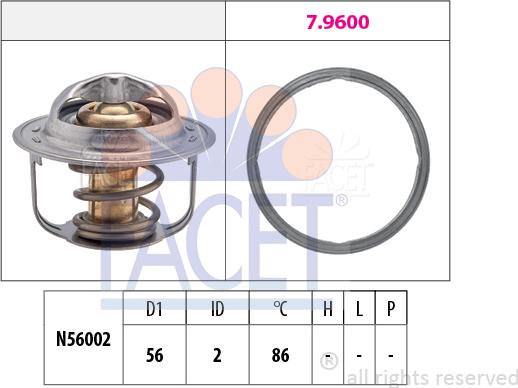 FACET 7.8949 - Термостат охлаждающей жидкости / корпус autospares.lv