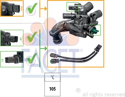 FACET 7.8927K - Термостат охлаждающей жидкости / корпус autospares.lv