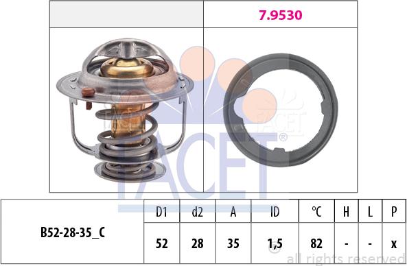 FACET 7.8493 - Термостат охлаждающей жидкости / корпус autospares.lv