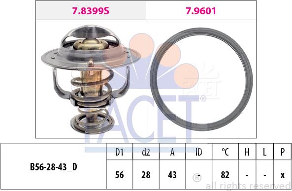 FACET 7.8404 - Термостат охлаждающей жидкости / корпус autospares.lv