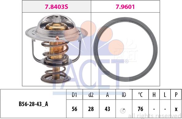 FACET 7.8403 - Термостат охлаждающей жидкости / корпус autospares.lv