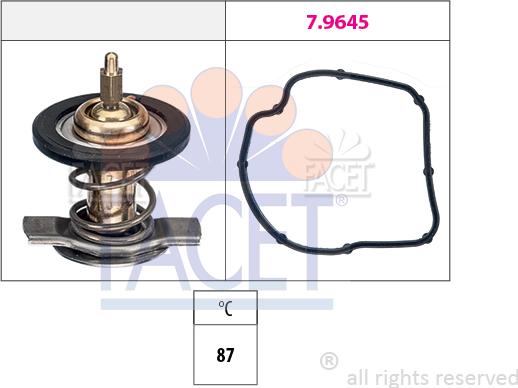 FACET 7.8595 - Термостат охлаждающей жидкости / корпус autospares.lv