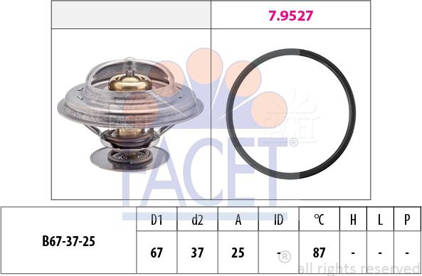 FACET 7.8552 - Термостат охлаждающей жидкости / корпус autospares.lv