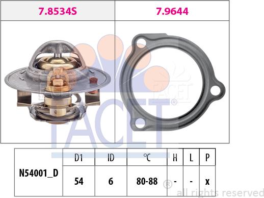 FACET 7.8587 - Термостат охлаждающей жидкости / корпус autospares.lv