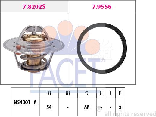 FACET 7.8533 - Термостат охлаждающей жидкости / корпус autospares.lv