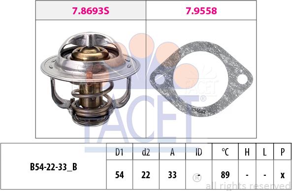 FACET 7.8693 - Термостат охлаждающей жидкости / корпус autospares.lv