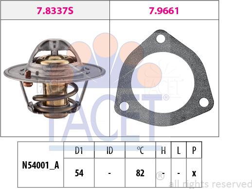 FACET 7.8644 - Термостат охлаждающей жидкости / корпус autospares.lv