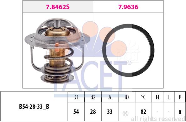 FACET 7.8645 - Термостат охлаждающей жидкости / корпус autospares.lv