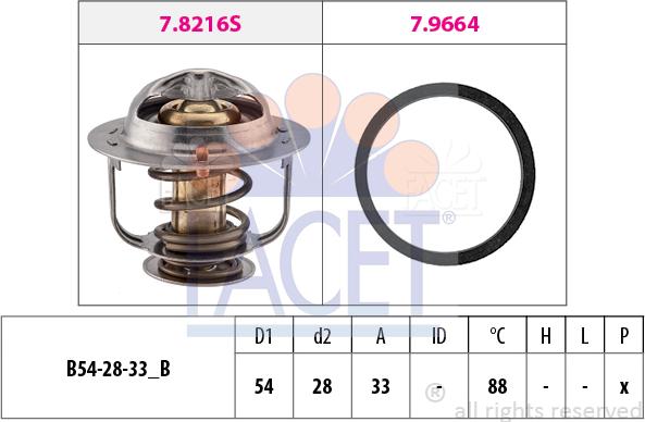 FACET 7.8658 - Термостат охлаждающей жидкости / корпус autospares.lv