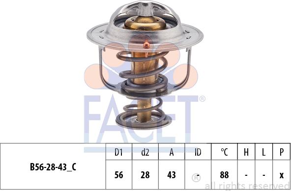 FACET 7.8687S - Термостат охлаждающей жидкости / корпус autospares.lv