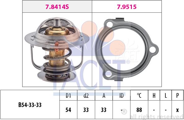 FACET 7.8633 - Термостат охлаждающей жидкости / корпус autospares.lv