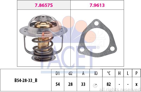 FACET 7.8637 - Термостат охлаждающей жидкости / корпус autospares.lv