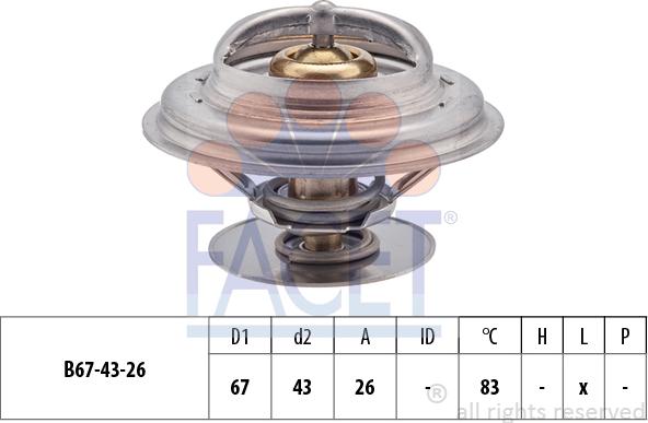 FACET 7.8625S - Термостат охлаждающей жидкости / корпус autospares.lv