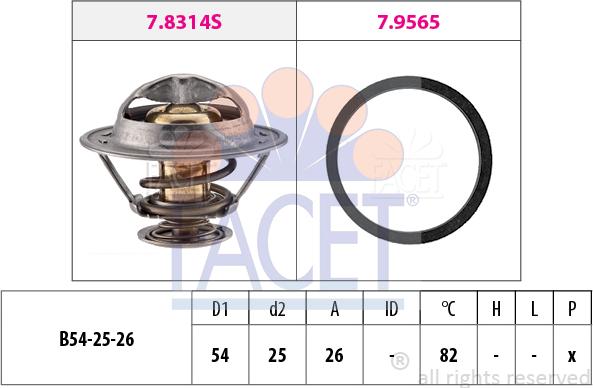 FACET 7.8677 - Термостат охлаждающей жидкости / корпус autospares.lv