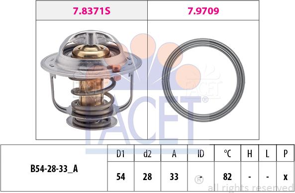 FACET 7.8845 - Термостат охлаждающей жидкости / корпус autospares.lv