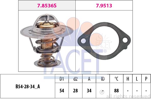 FACET 7.8869 - Термостат охлаждающей жидкости / корпус autospares.lv