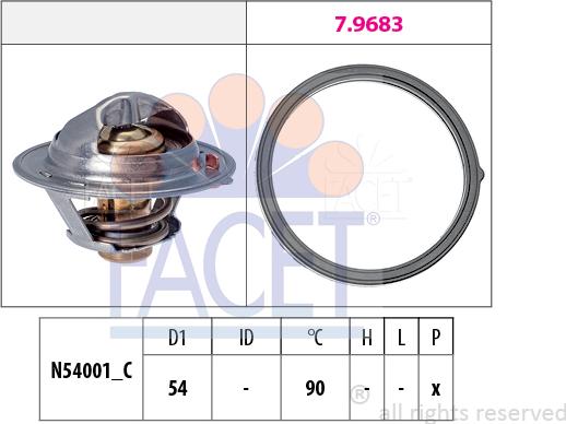 FACET 7.8802 - Термостат охлаждающей жидкости / корпус autospares.lv