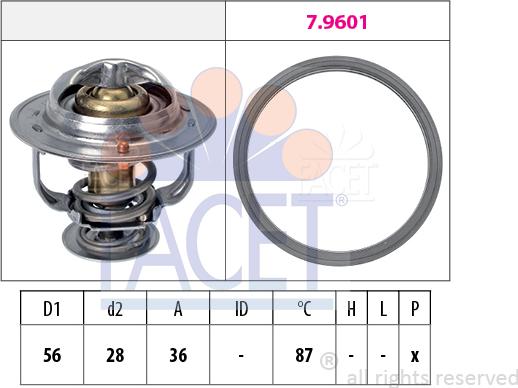 FACET 7.8828 - Термостат охлаждающей жидкости / корпус autospares.lv