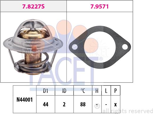 FACET 7.8390 - Термостат охлаждающей жидкости / корпус autospares.lv