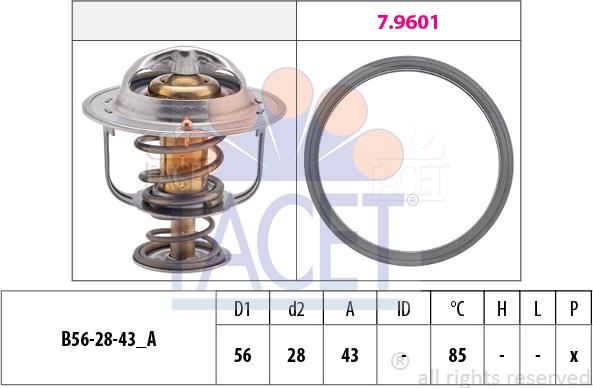 FACET 7.8398 - Термостат охлаждающей жидкости / корпус autospares.lv