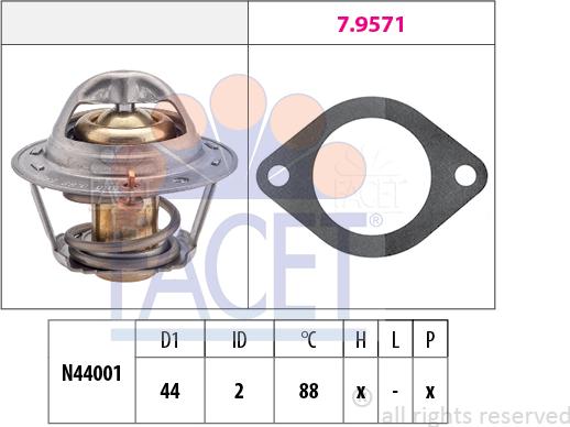 FACET 7.8369 - Термостат охлаждающей жидкости / корпус autospares.lv